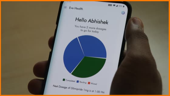 Mobile Notifications Reminding User to Take Medicines