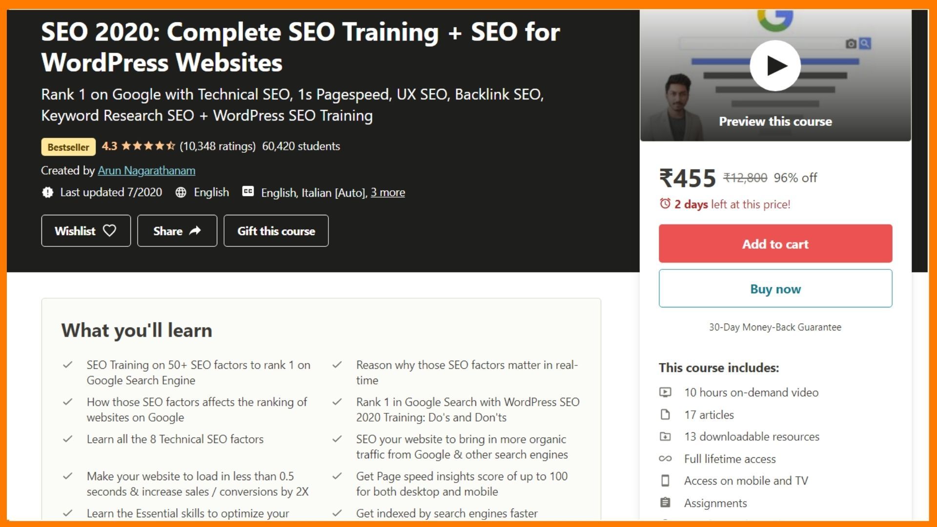 SEO 2020: Complete SEO Training + SEO for Wordpress Websites