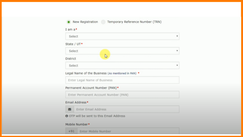 How To Register For GST Online - Step 1