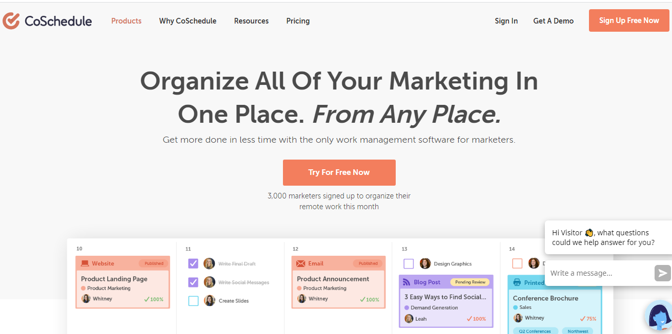 CoSchedule Social Media Calendar Management Tool