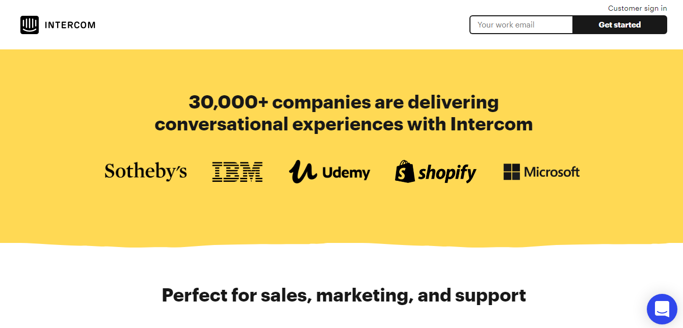 Intercom Marketing and Customer Support