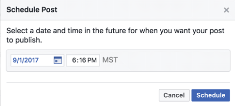 Facebook Post Schedule