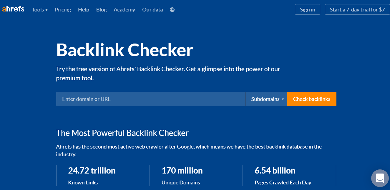 Ahrefs Backlink Checker
