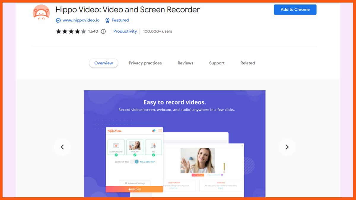 Hippo Video - Best Screen Recording Chrome Extension