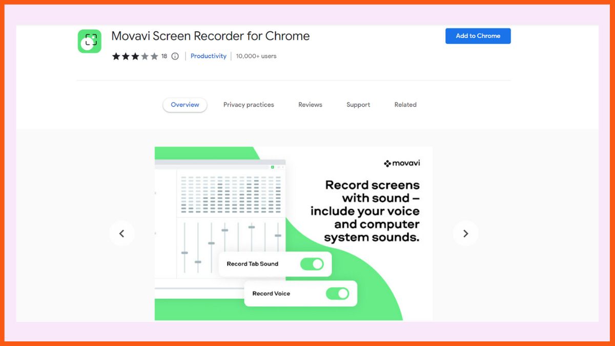 Movavi Screen Recorder - Best Screen Recording Chrome Extension