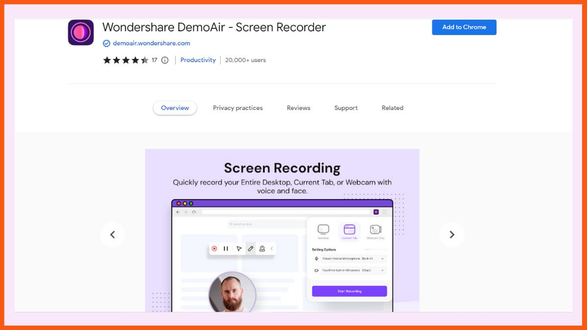 Wondershare DemoAir - Best Screen Recording Chrome Extension