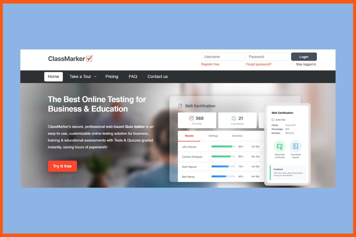 ClassMarker - Best AI Quiz Generators and Exam Test Makers