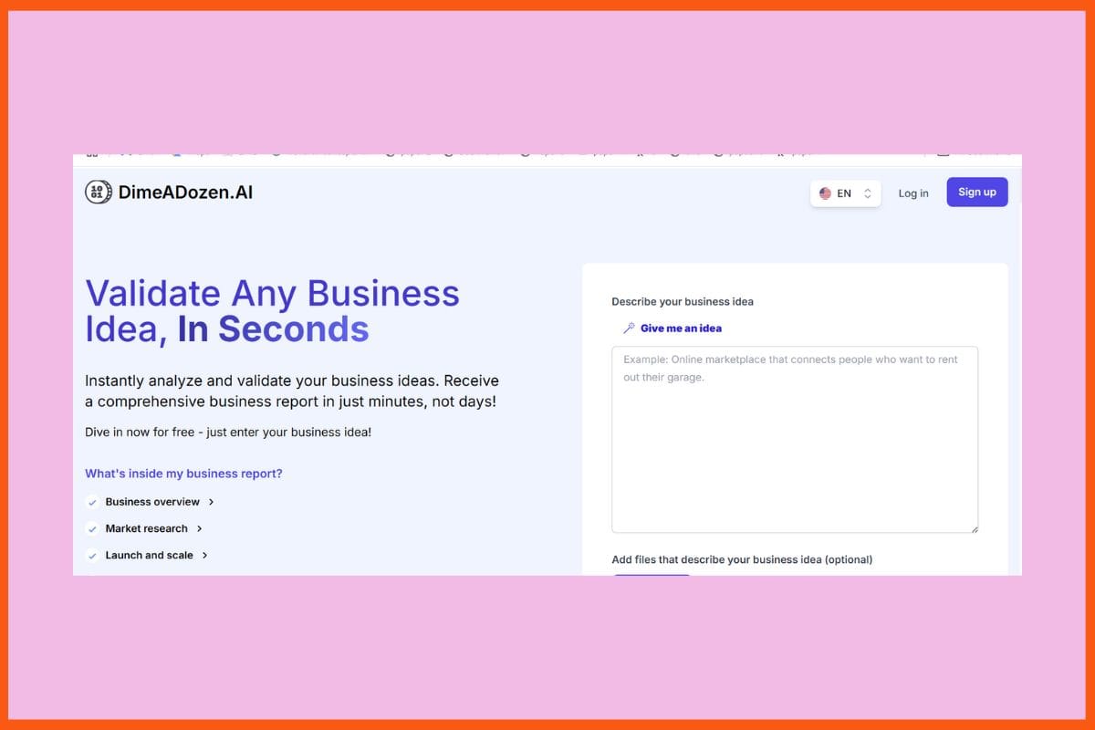 DimeADozen.ai  - Best AI Business Idea Validation Tools
