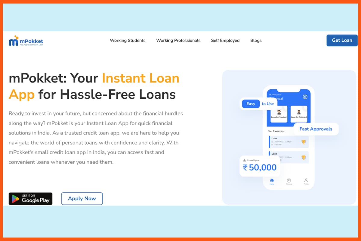 mPokket - Best Loan Apps for Self-Employed Individuals in India