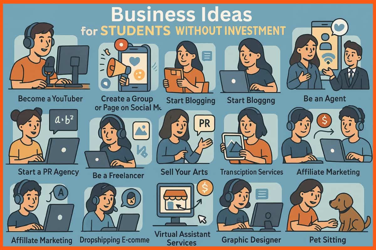 Top Online Business Ideas for Students Without Investment | Start a Zero Investment Business Today