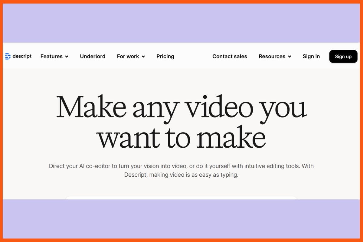 Descript - Best AI Tools for Voiceovers