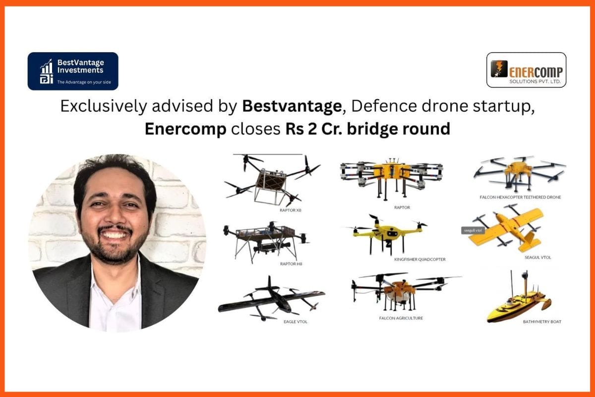 Drone-Tech Startup Enercomp Raises INR 2 Crore Bridge Round Advised by Bestvantage