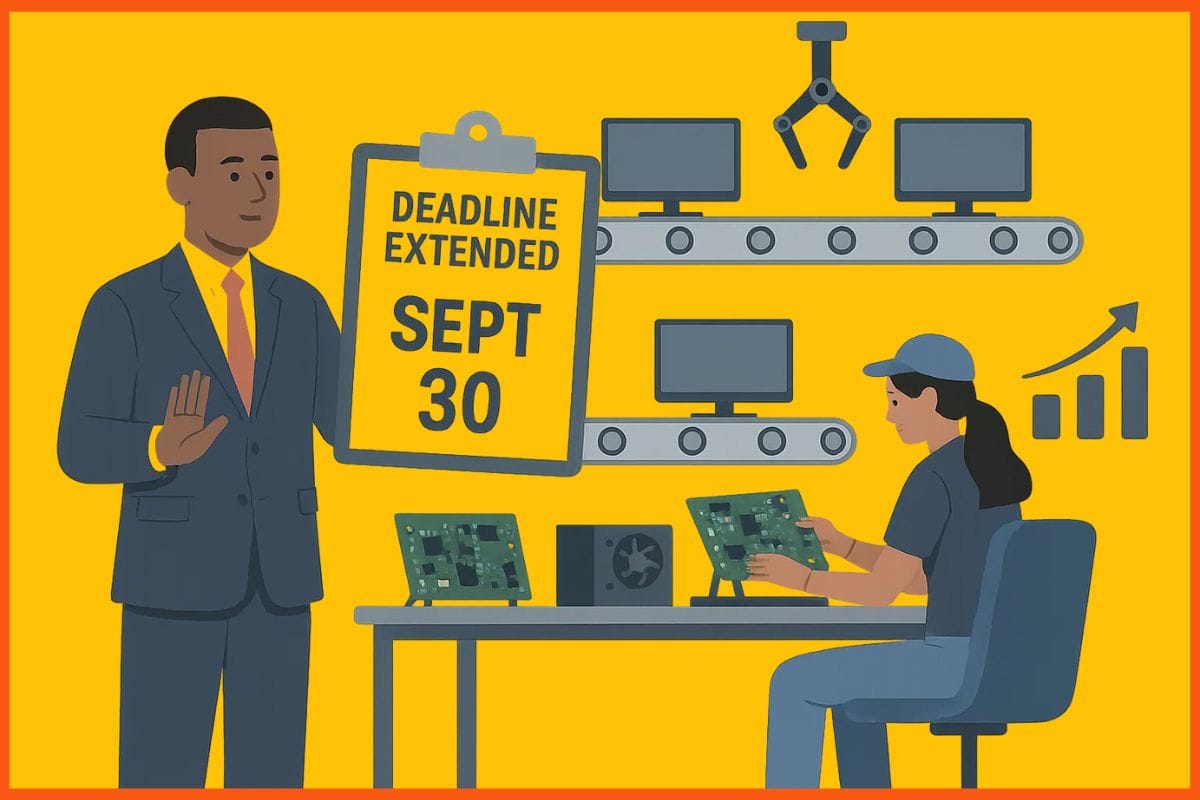 Govt Extends Electronics Manufacturing Scheme Deadline to Sept 30 to Boost Participation