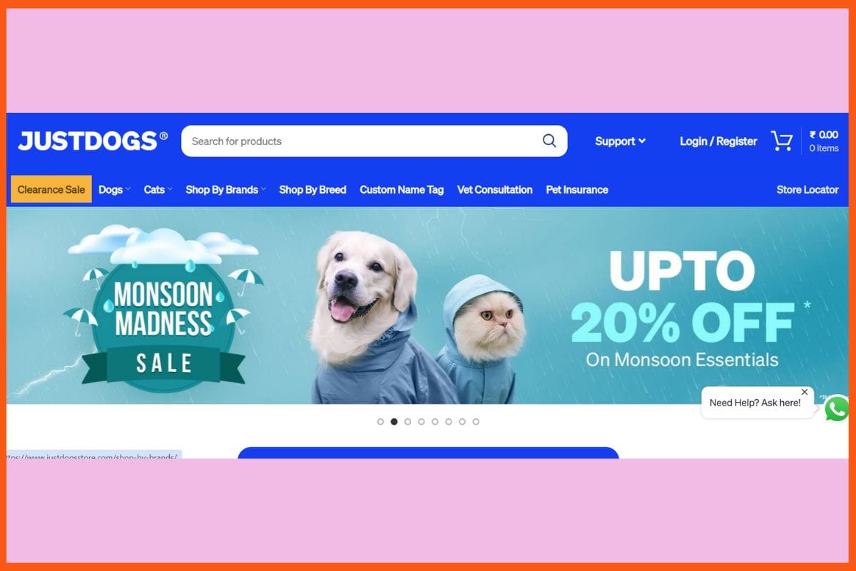 Just Dogs - Top Pet Care and Pet Food Franchises in India