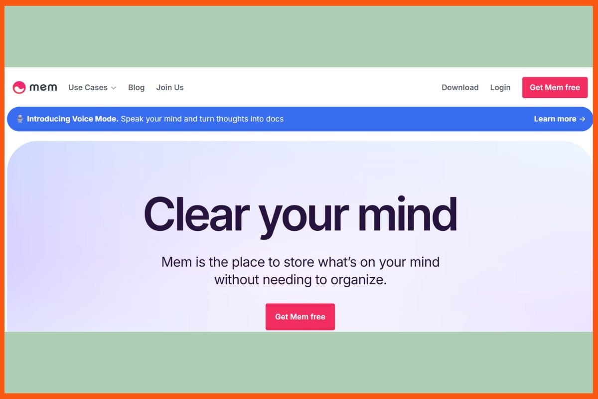 Mem - Top AI Tools for Summarising Lectures and Notes