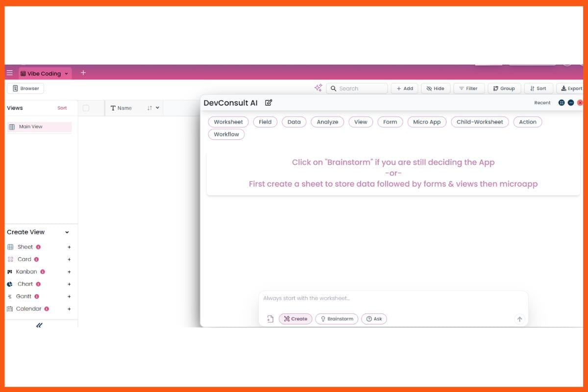 TableSprint Chat Interface