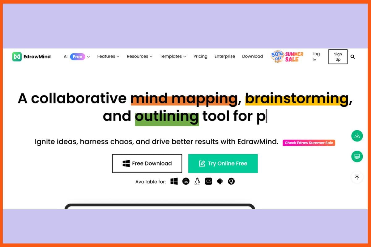 Wondershare EdrawMind - Best AI Tools for Brainstorming