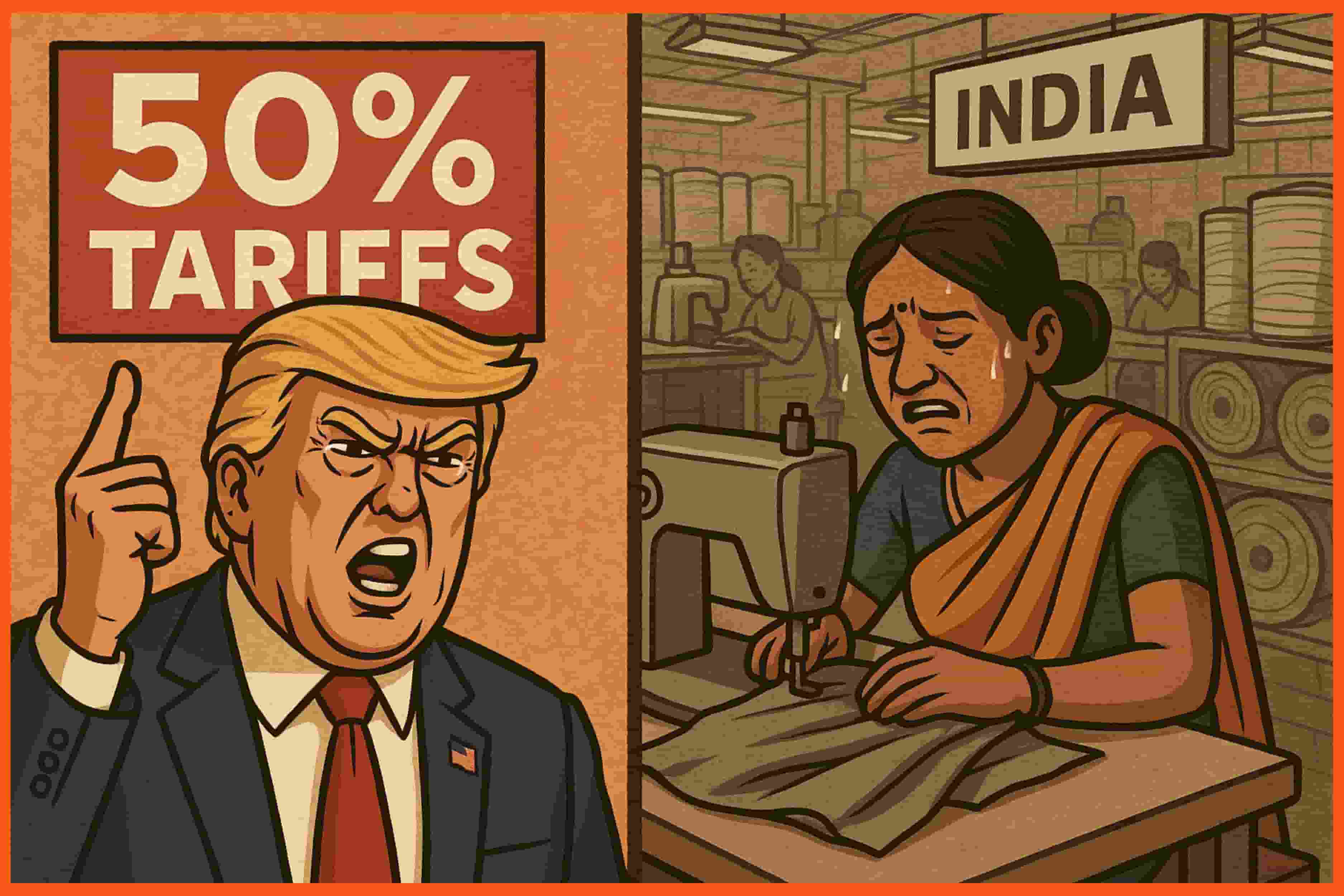 Angry Trump imposing tariffs on Indian goods