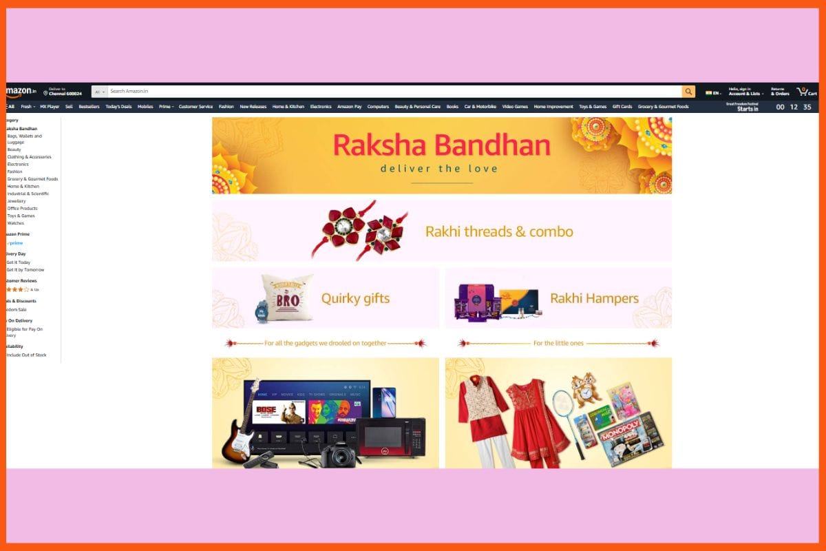 Amazon - Top E-commerce Platforms Offering the Best Raksha Bandhan Deals