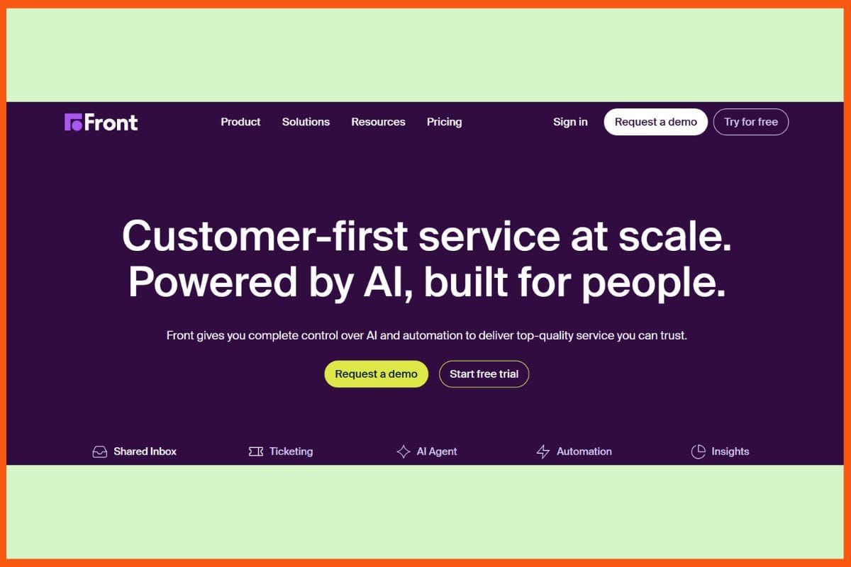 Front - Best AI Ticketing System for Customer Support