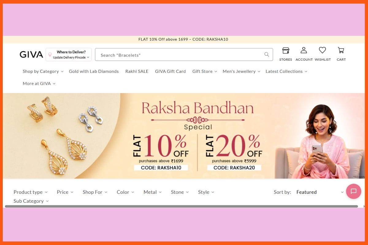  GIVA - Top E-commerce Platforms Offering the Best Raksha Bandhan Deals