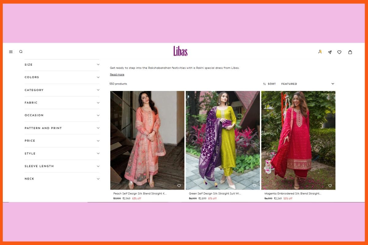 Libas - Top E-commerce Platforms Offering the Best Raksha Bandhan Deals