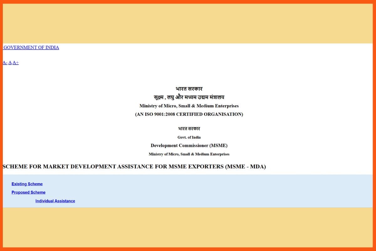 Market Development Assistance (MDA) Scheme