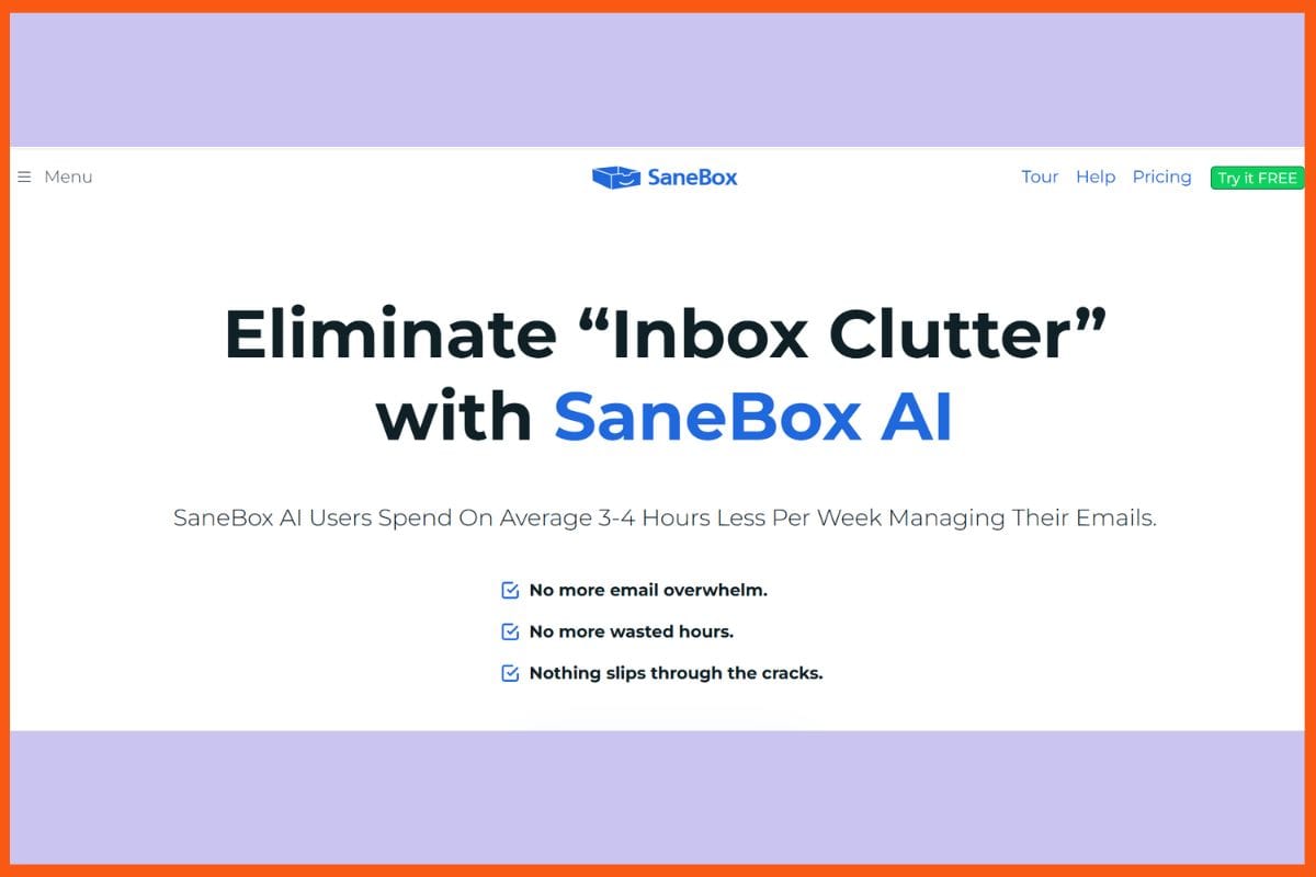 SaneBox - Best AI Virtual Assistants for Admin Tasks 