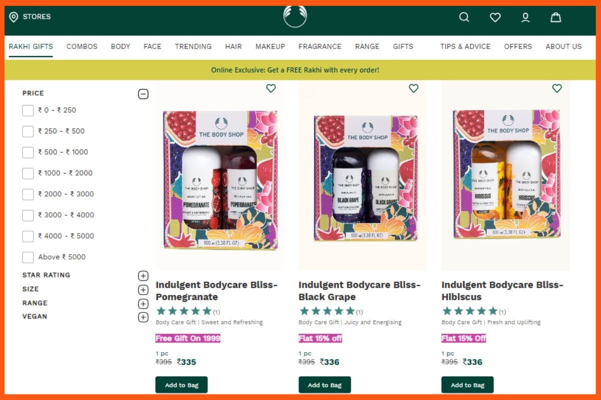 The Body Shop - Top E-commerce Platforms Offering the Best Raksha Bandhan Deals
