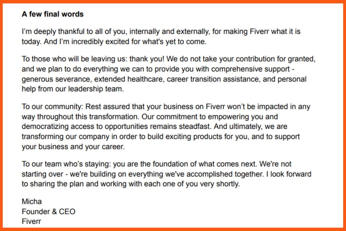 Micha Kaufman's letter to shareholders