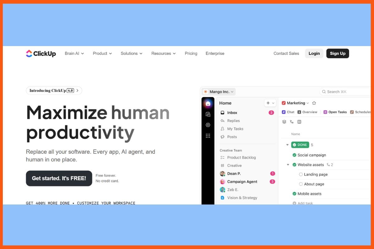 ClickUp - Top AI Portfolio Generators