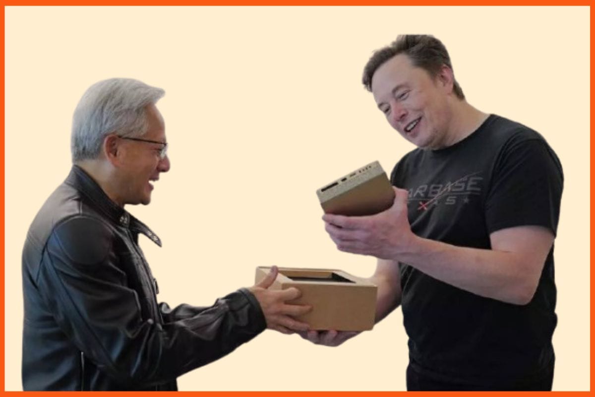 Jensen Huang Delivers World’s Smallest Supercomputer to Musk
