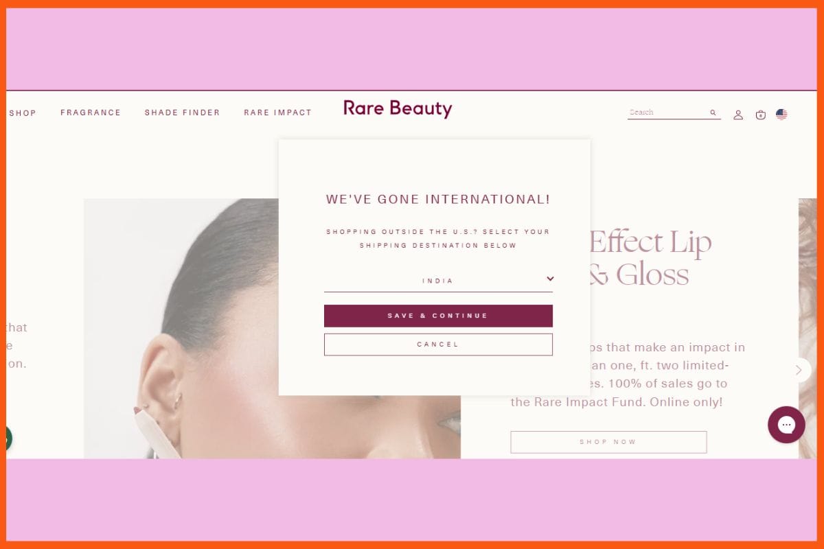 Rare Beauty's Website 