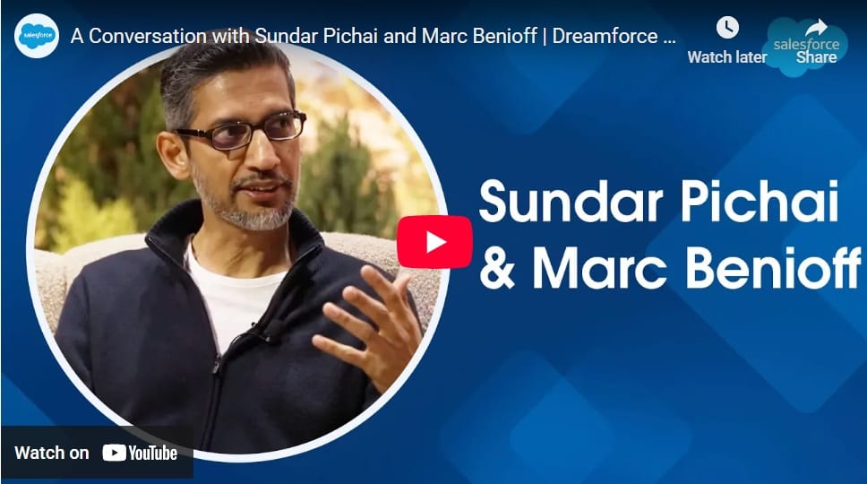  Sundar Pichai speaking at Salesforce's annual technology event Dreamforce