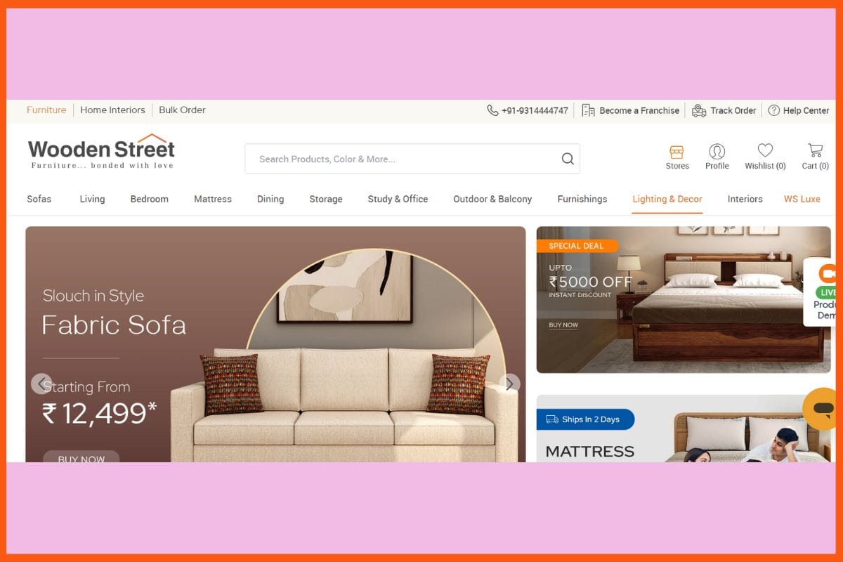 WoodenStreet - Top Most Profitable Furniture Franchises in India