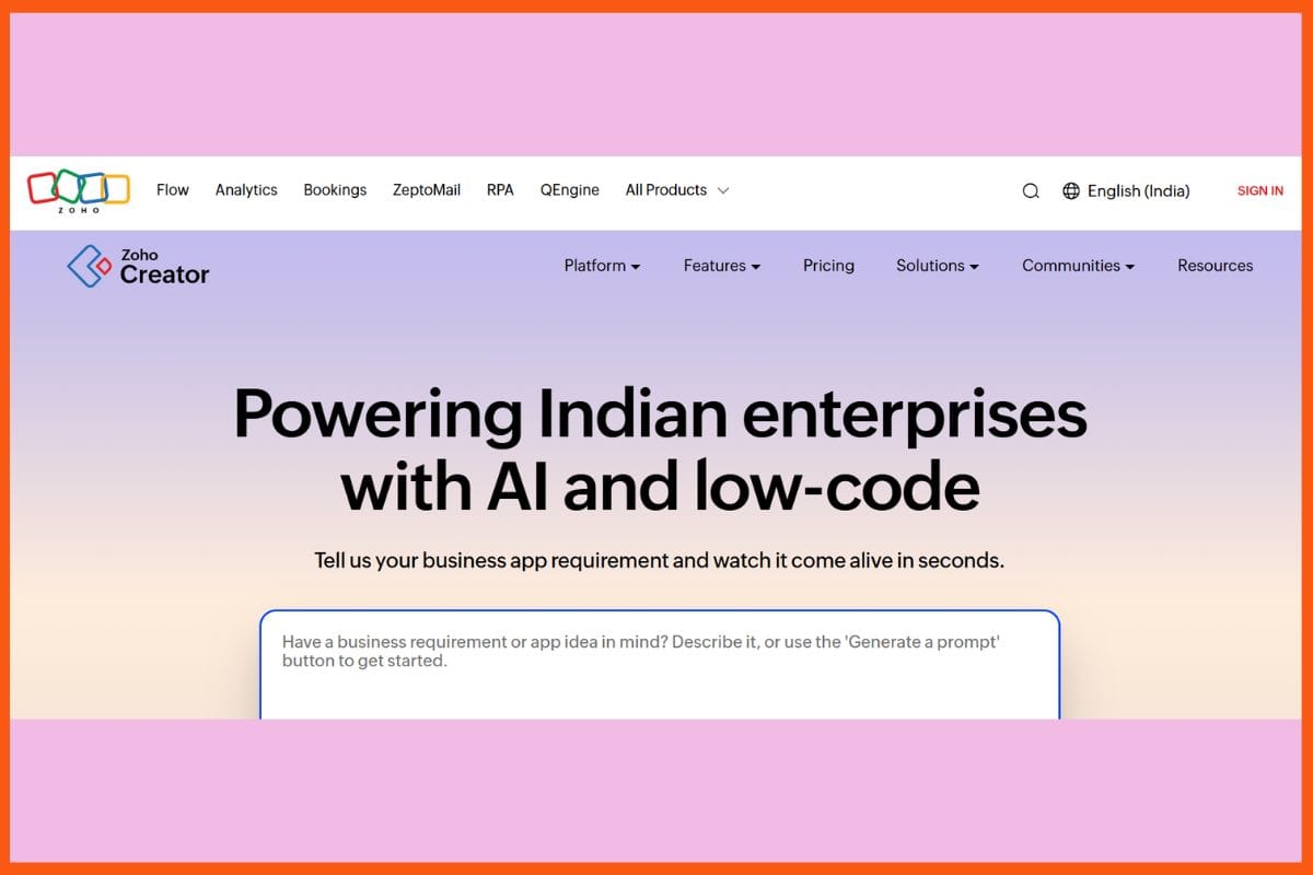 Zoho Creator - Best AI Tools to Build Apps
