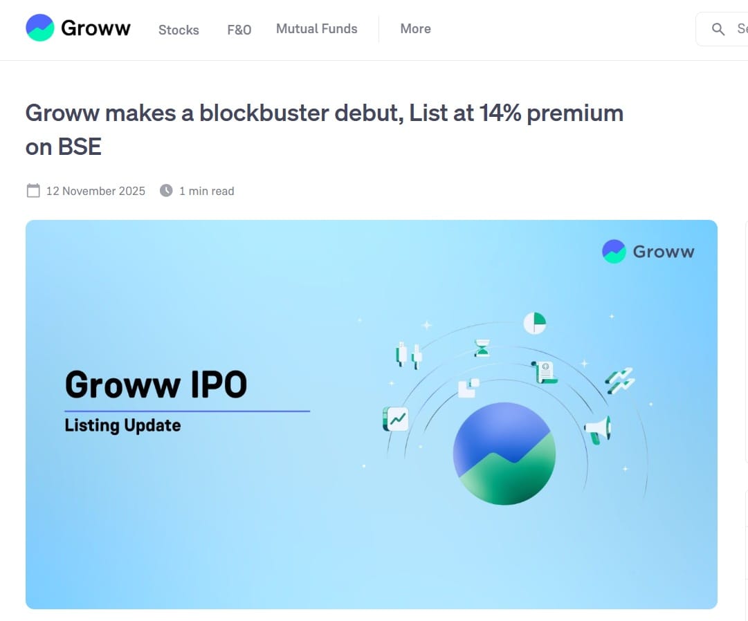 Image Credits - Groww's Website