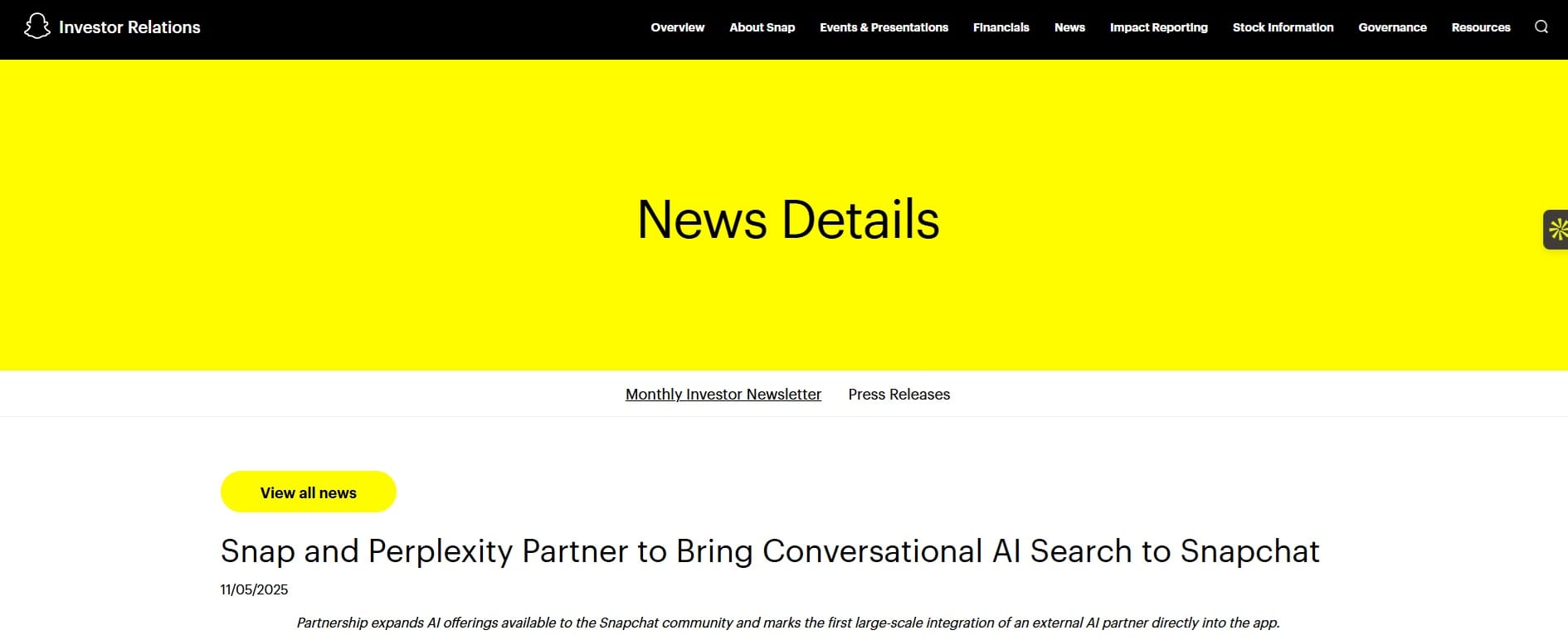 Image Credits - Snapchat Investor Relations Page