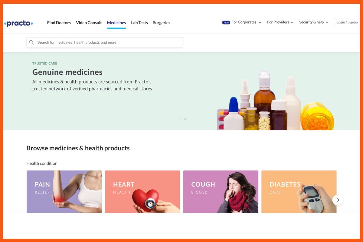 Practo - Best Medicine Delivery Companies in India