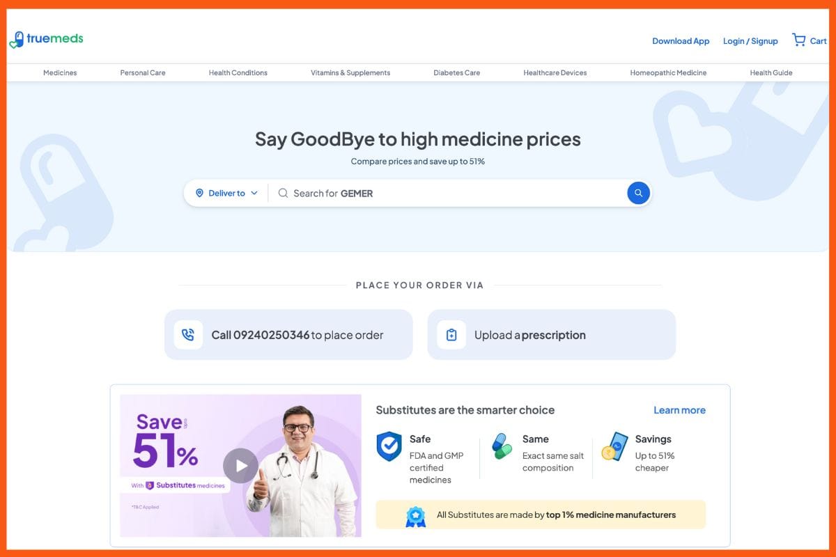 Truemeds - Best Medicine Delivery Companies in India