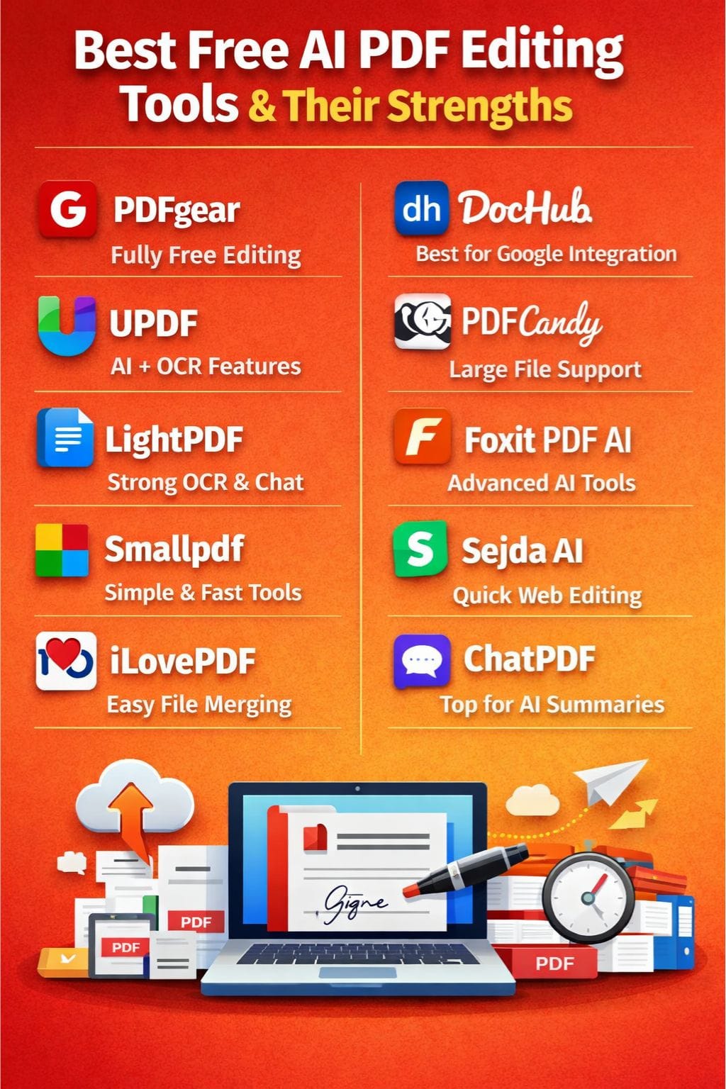 Best Free AI PDF Tools and their Strengths