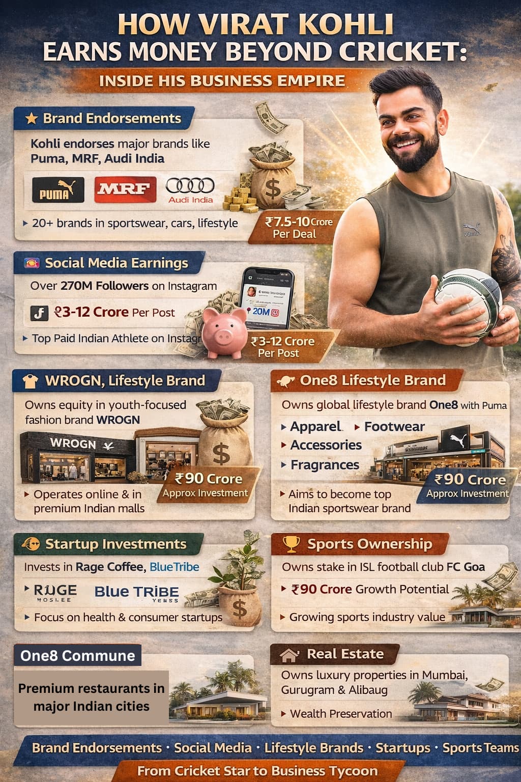 How Virat Kohli Earns Money Beyond Cricket