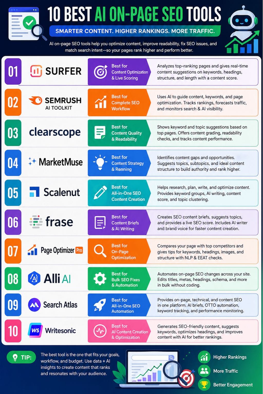 Top 10 AI On-Page SEO Tools 