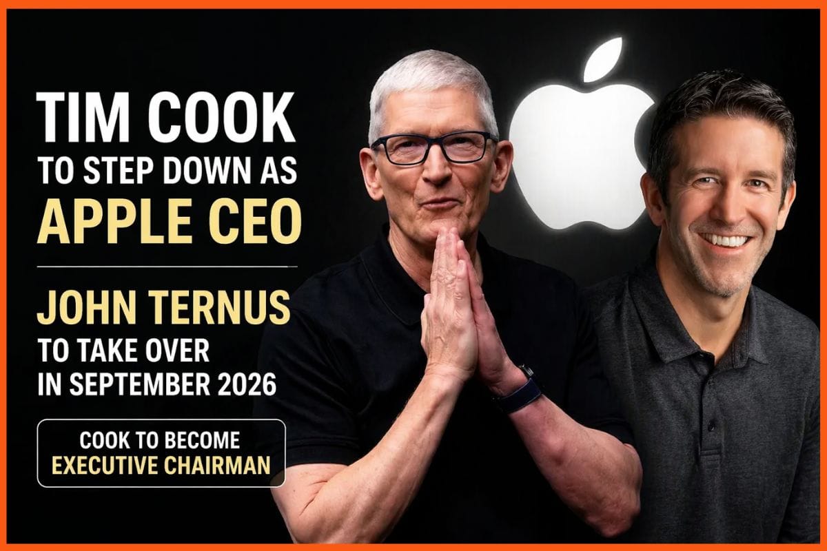 Tim Cook to Step Down as Apple CEO, John Ternus to Take Over in September 2026