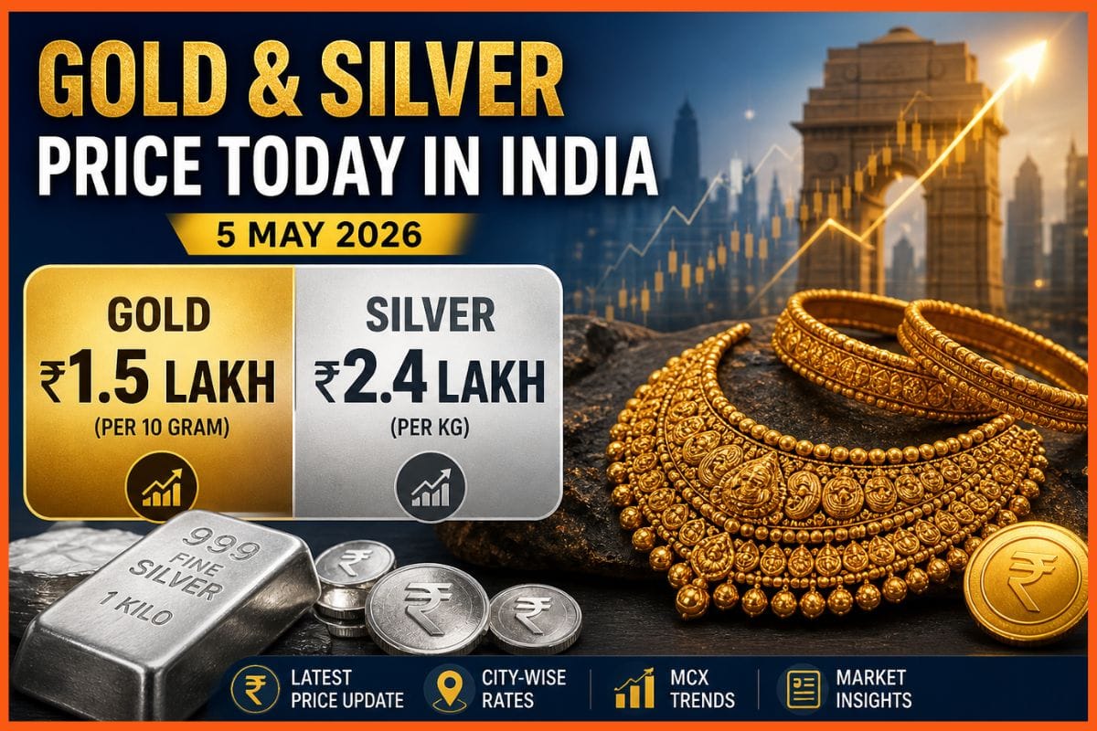 Gold and Silver Price Today in India: Gold Near ₹1.5 Lakh, Silver at ₹2.4 Lakh