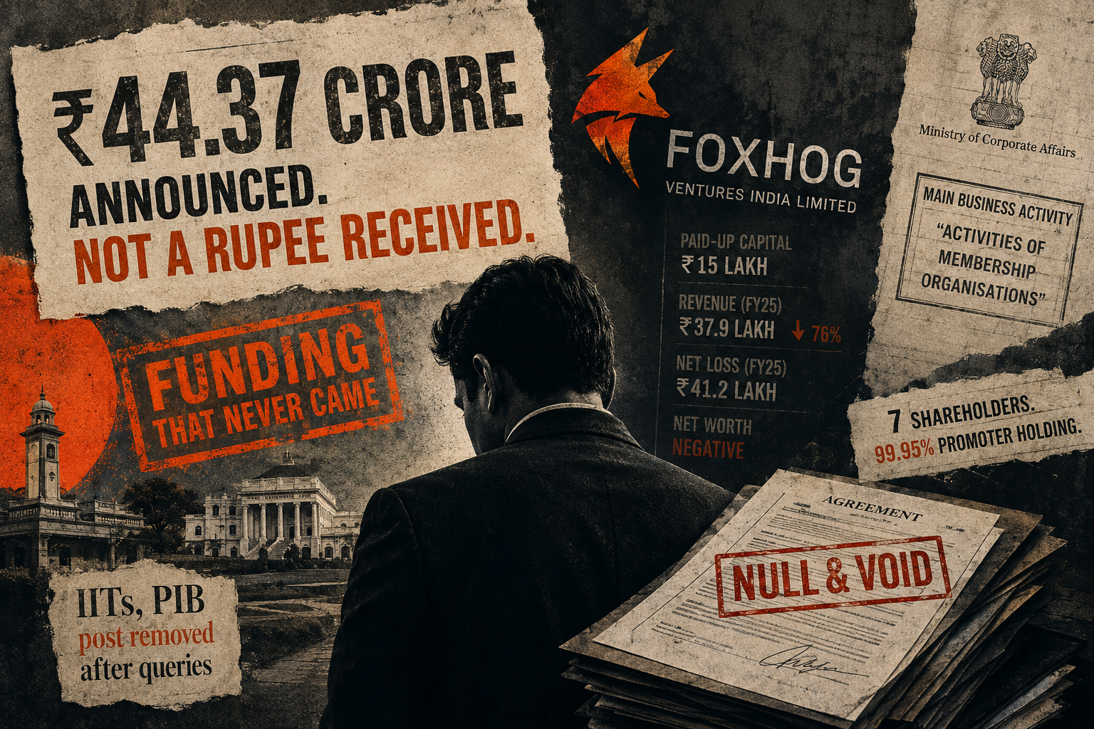 Foxhog Ventures Announced a ₹44 Crore Investment in an AI Startup. The Startup Says It Never Received a Single Rupee