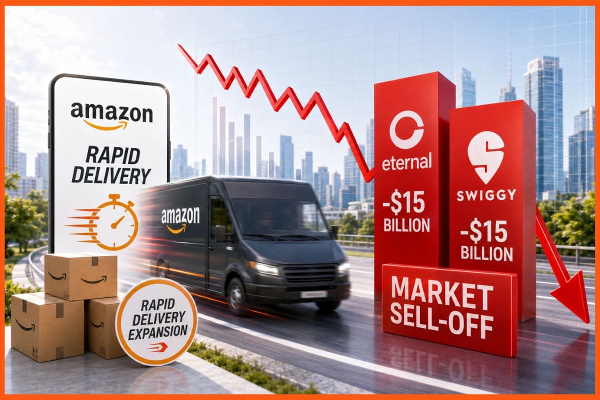 Amazon’s aggressive rapid delivery plans spark $15 billion selloff in Eternal and Swiggy