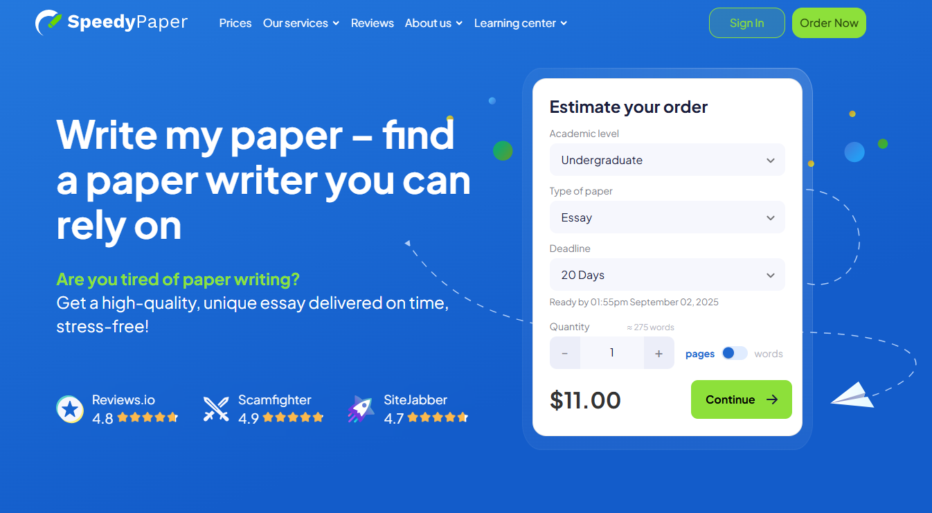 SpeedyPaper Review: Rates, Research, Revisions, and More