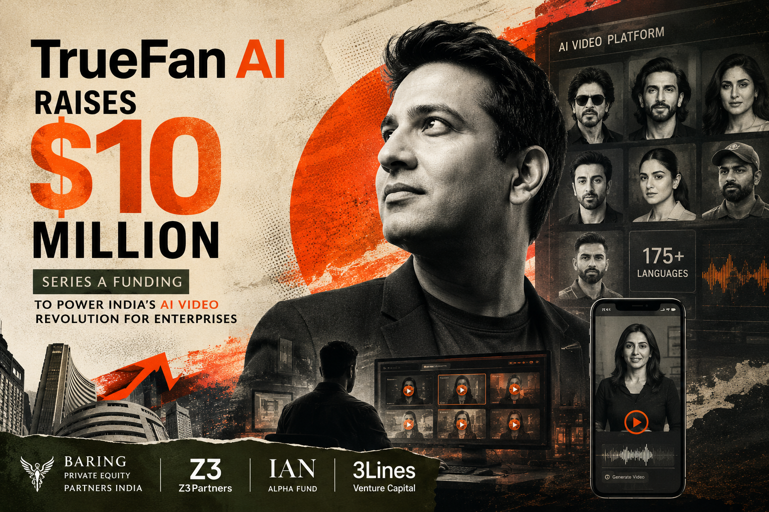 India’s leading AI video platform for enterprises, TrueFan AI raises $10 million led by Baring PE India and Z3Partners