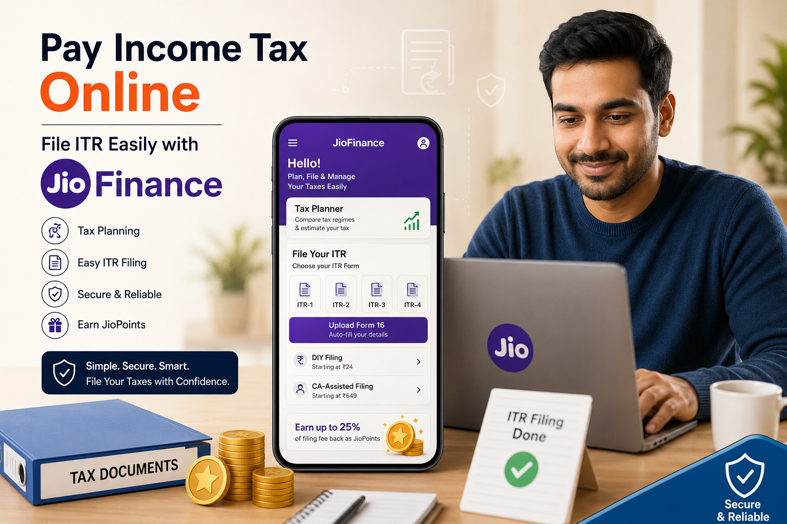 Pay Income Tax Online in 3 Steps, No CA Needed with JioFinance